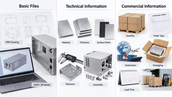 Information required before requesting a sheet metal fabrication quote