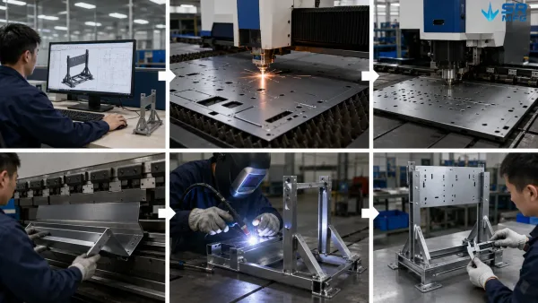 Custom sheet metal fabrication process for solar inverter mounting brackets