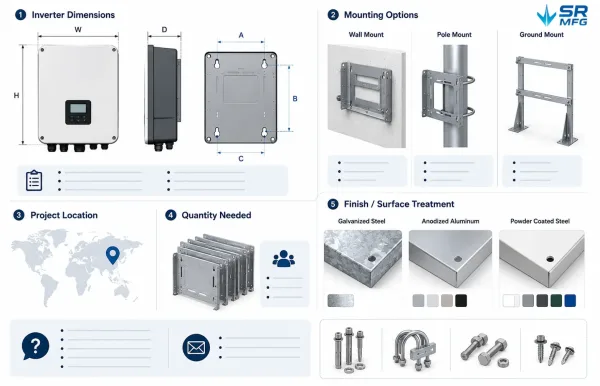 Information required for a custom solar inverter mounting bracket quotation