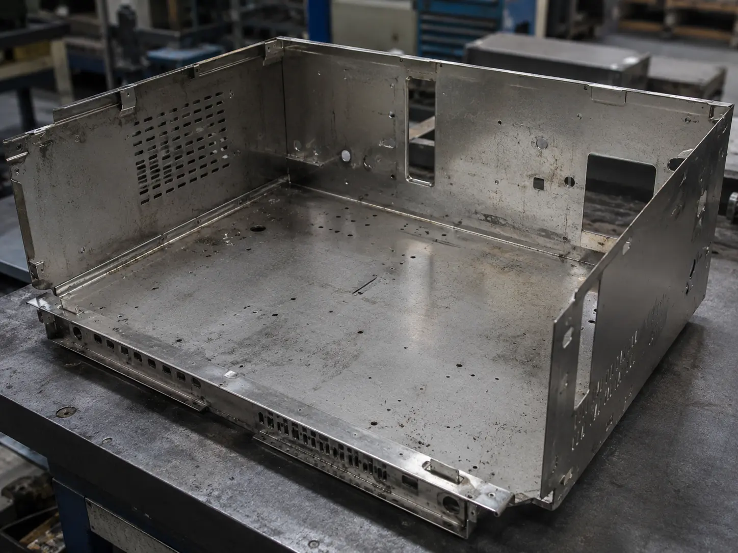 Metal part before ultrasonic cleaning