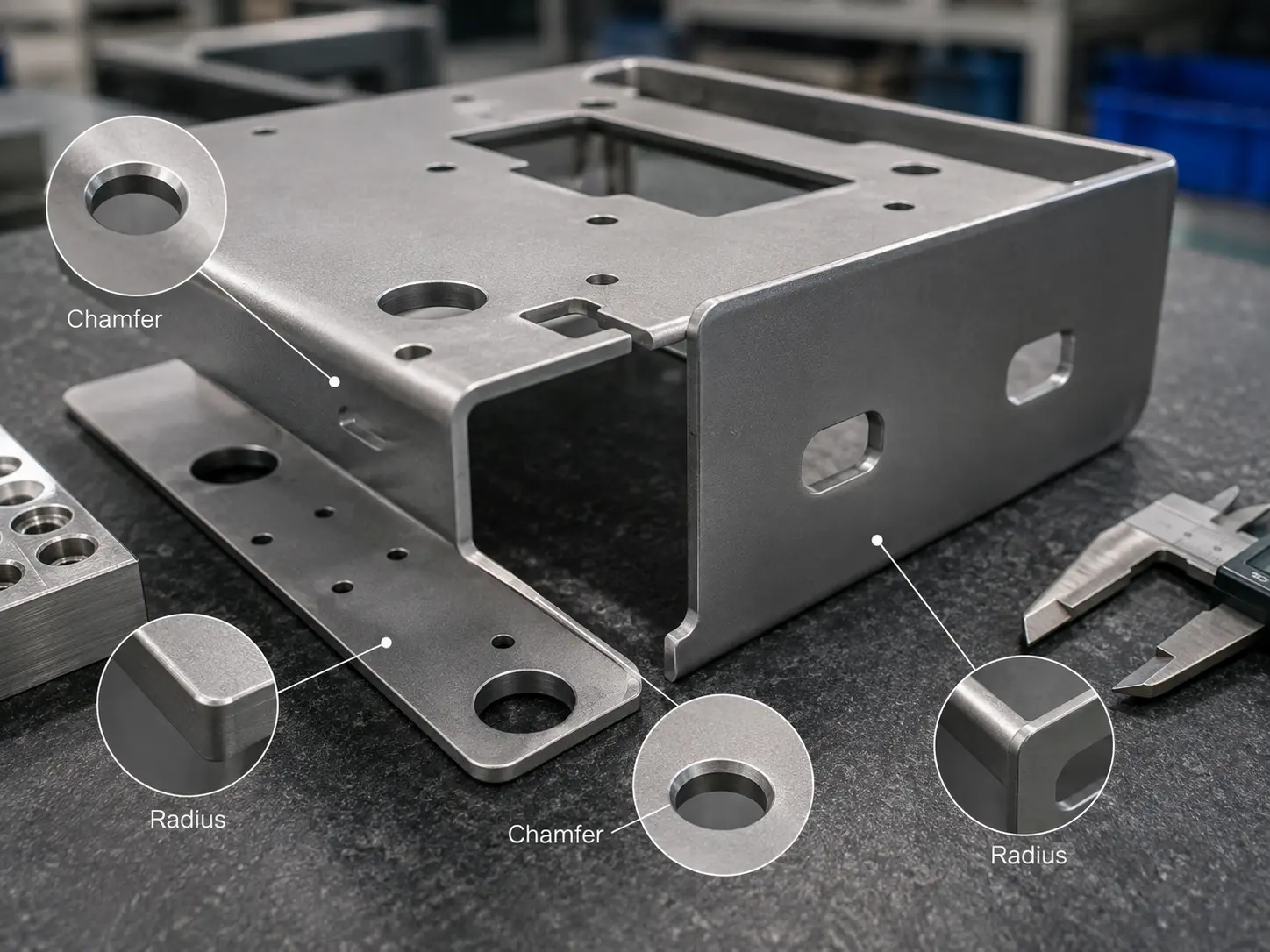 Chamfer and radius edge finishing