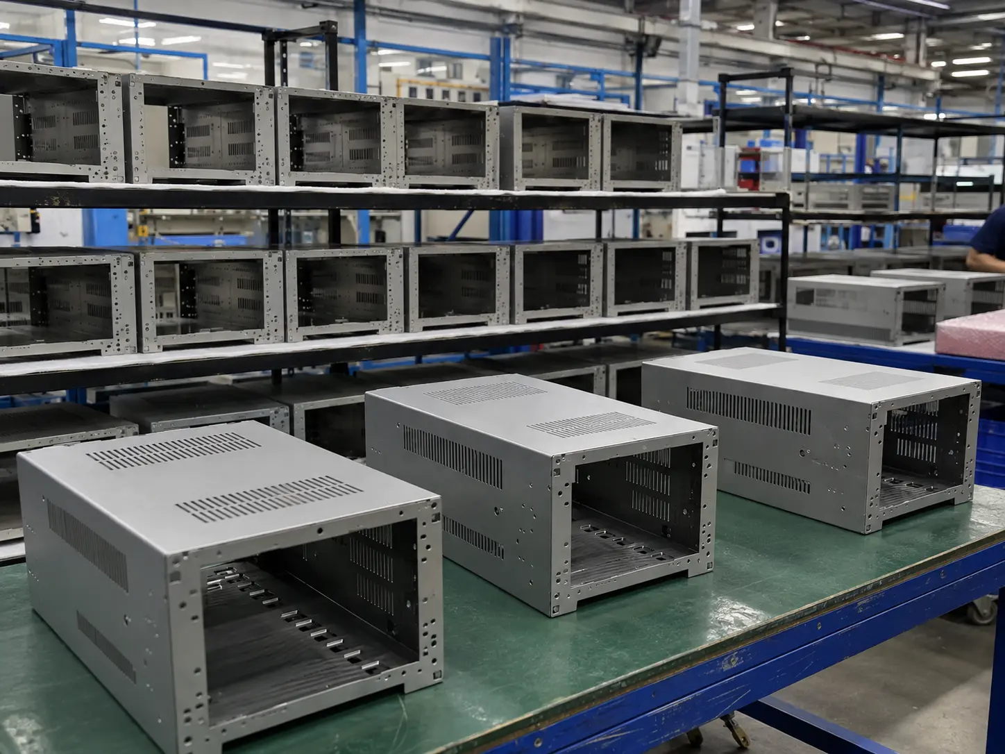 High-volume electronics enclosures and metal housings