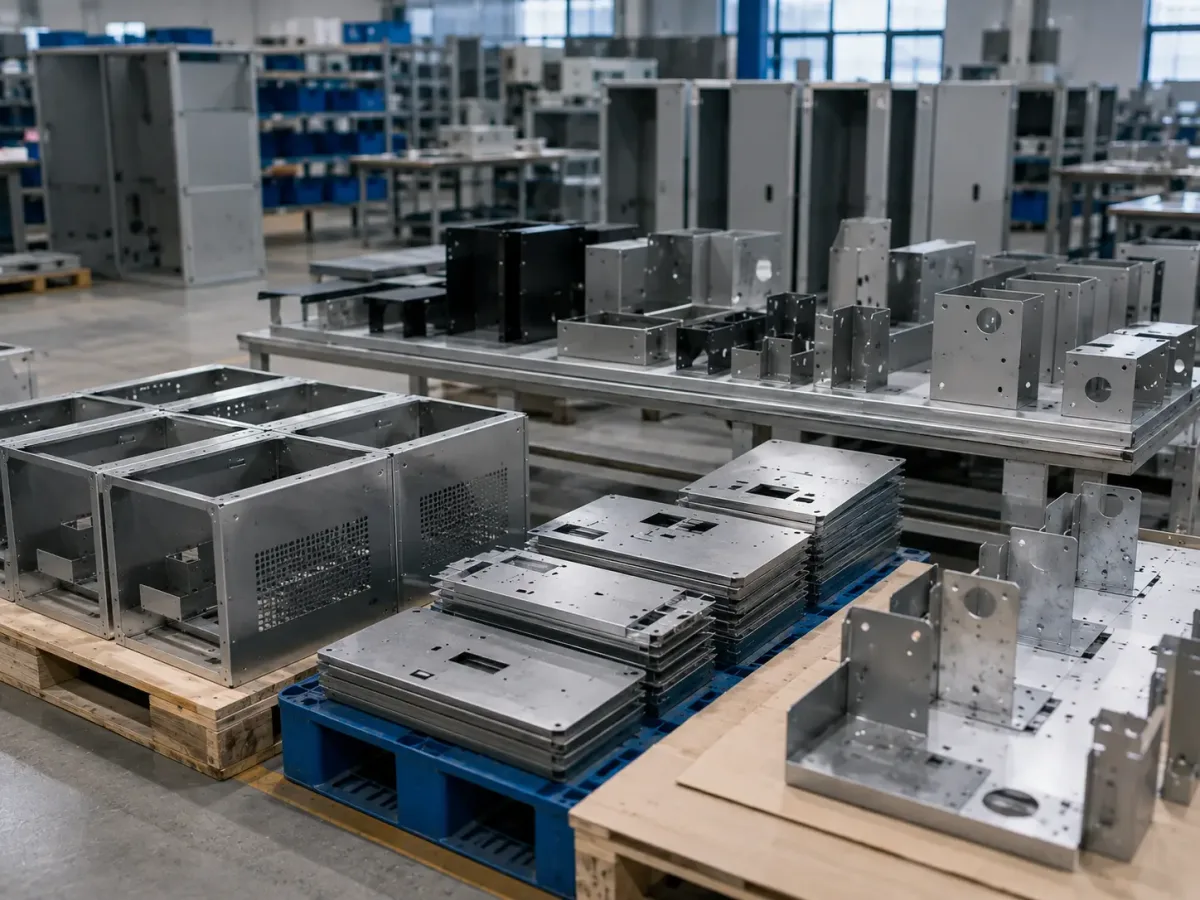 Low-volume sheet metal parts arranged in staged batches for prototype-to-production transition