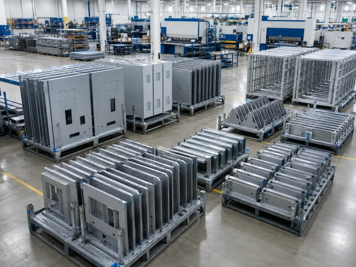 High-volume sheet metal projects including enclosures, panels, guards, frames, and OEM assemblies