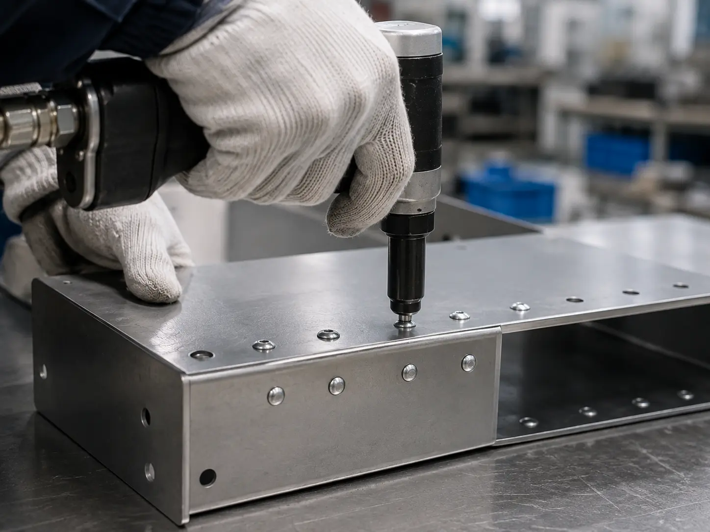 Riveting sheet metal assembly