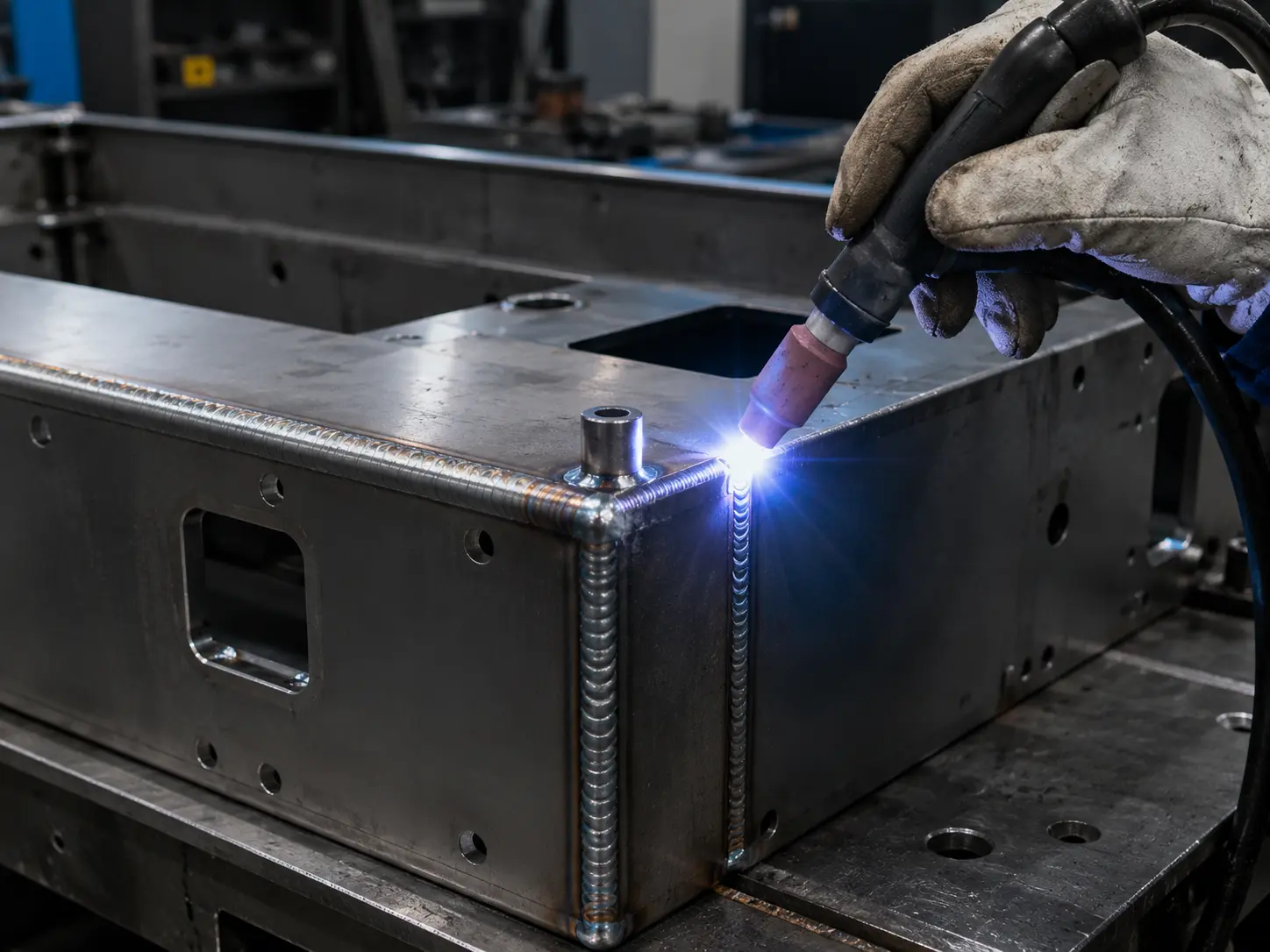 TIG MIG welding sheet metal assembly