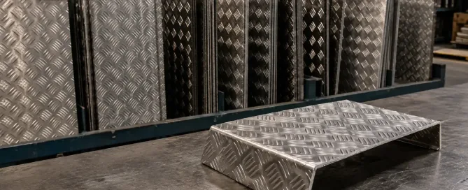 Checker plate sheets and fabricated parts illustrating lead time and availability