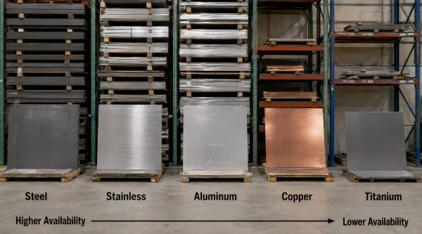 Availability comparison of common metals and specialty alloys