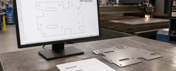 DXF file used for laser cutting and sheet metal fabrication
