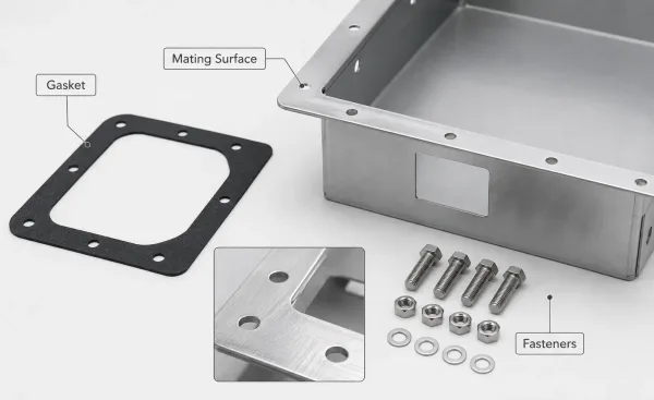 Pre-installation inspection of gasket, flange surface and fasteners