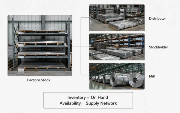 Material availability versus inventory availability in manufacturing