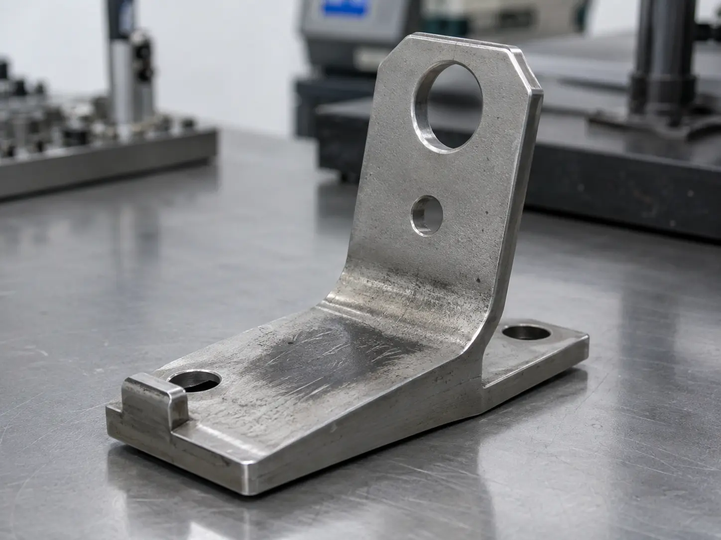 Unplated metal part showing wear and surface damage