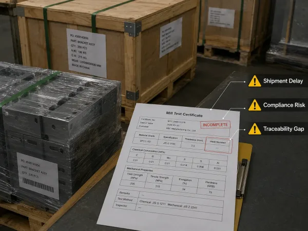Risks caused by a missing or incomplete mill certificate