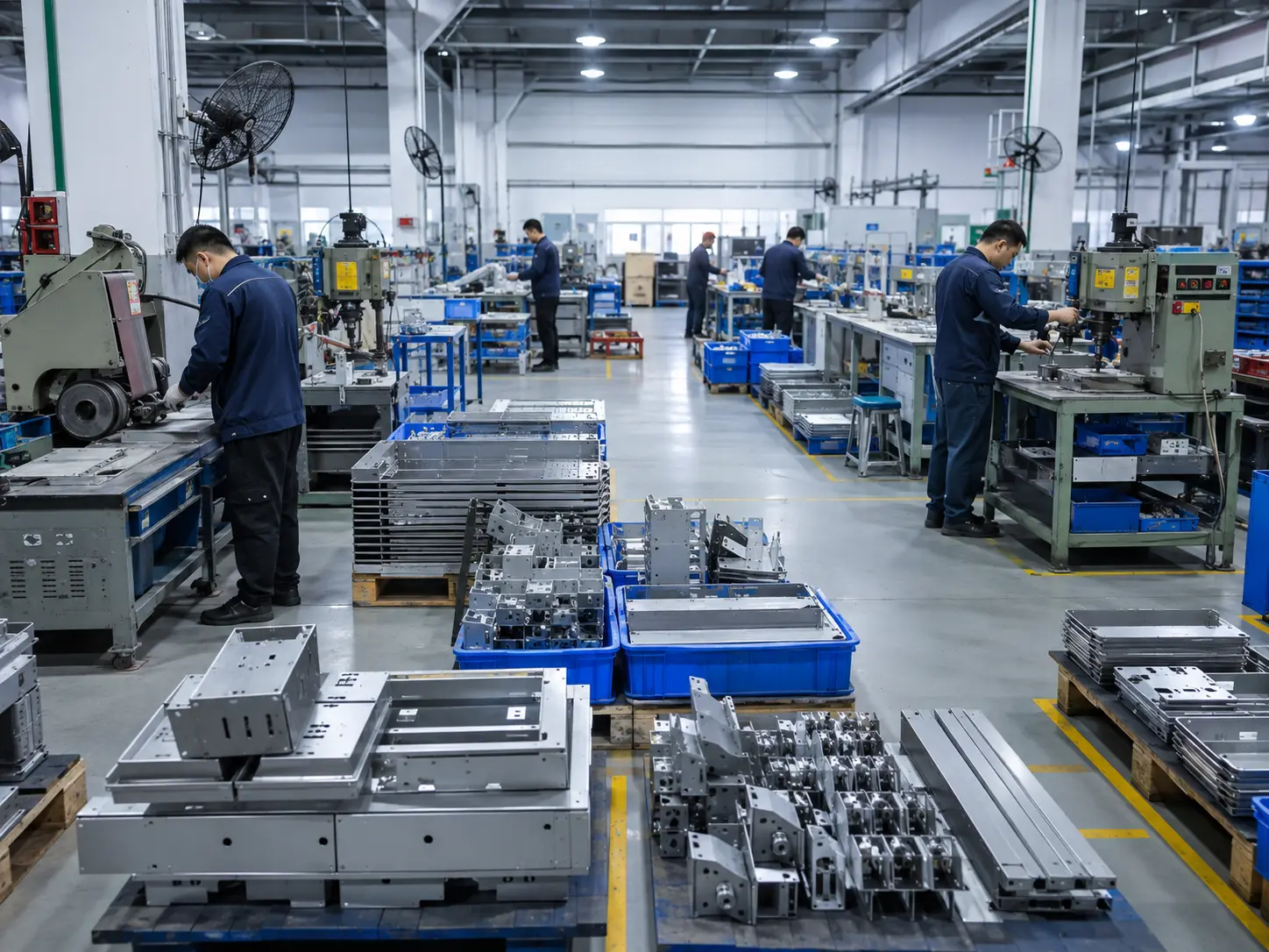 Assembly-ready metal stamped parts packed for shipment