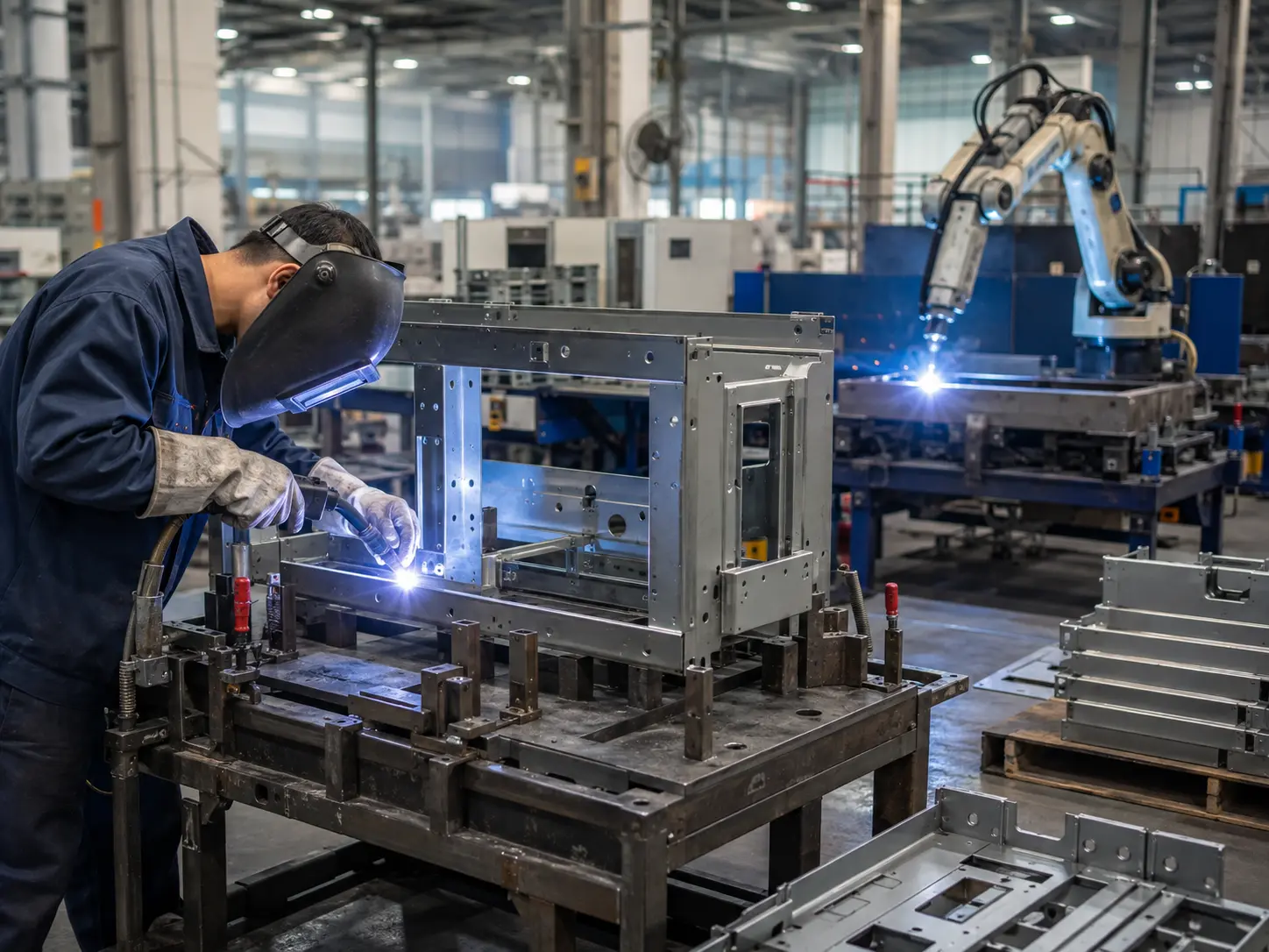 sheet-metal-welding-capabilities-robotic-manual-welding Sheet metal welding capabilities with robotic welding, manual welding, and welded metal assemblies