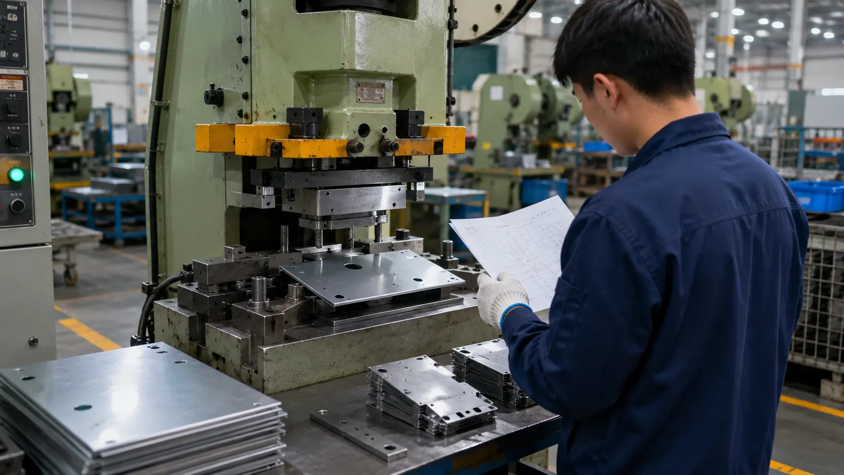 Single-operation stamping process for simple sheet metal parts