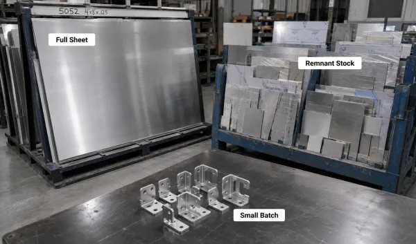 Material sourcing for small-batch custom manufacturing projects