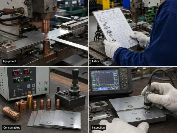 Spot welding cost breakdown for sheet metal parts