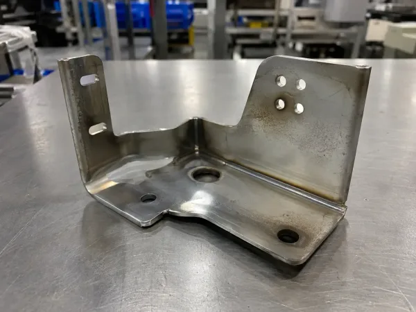 Before stainless steel passivation with free iron contamination and surface residues