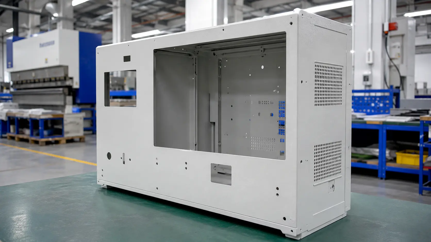 Surface-finished sheet metal enclosure for OEM industrial applications