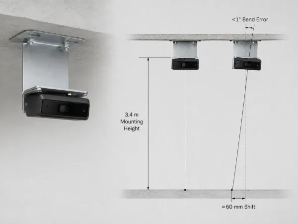 Compact occupancy counter metal enclosure with multiple RJ45 and interface cutouts