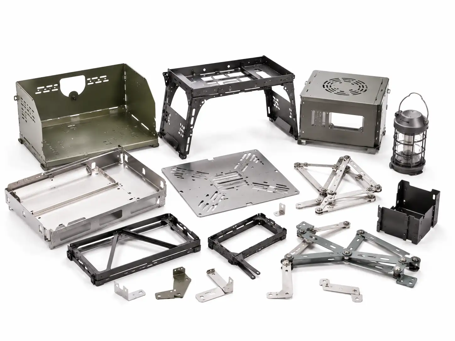 Custom metal housings, brackets and structural parts for camping and outdoor living equipment