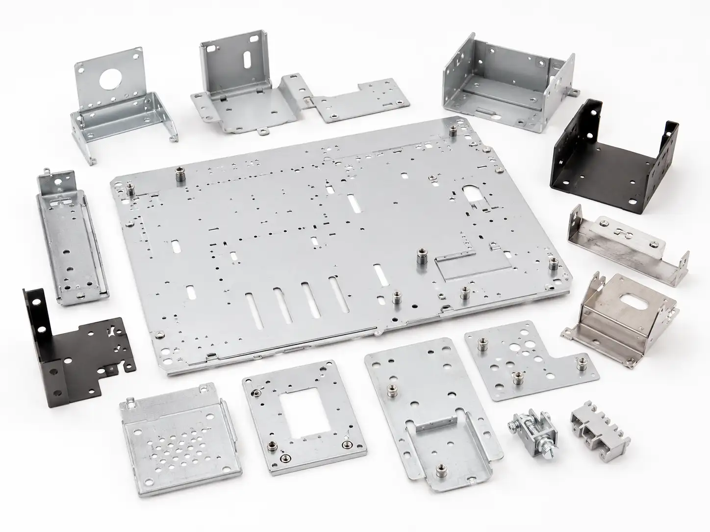 Mounting plates and structural support parts for industrial automation equipment