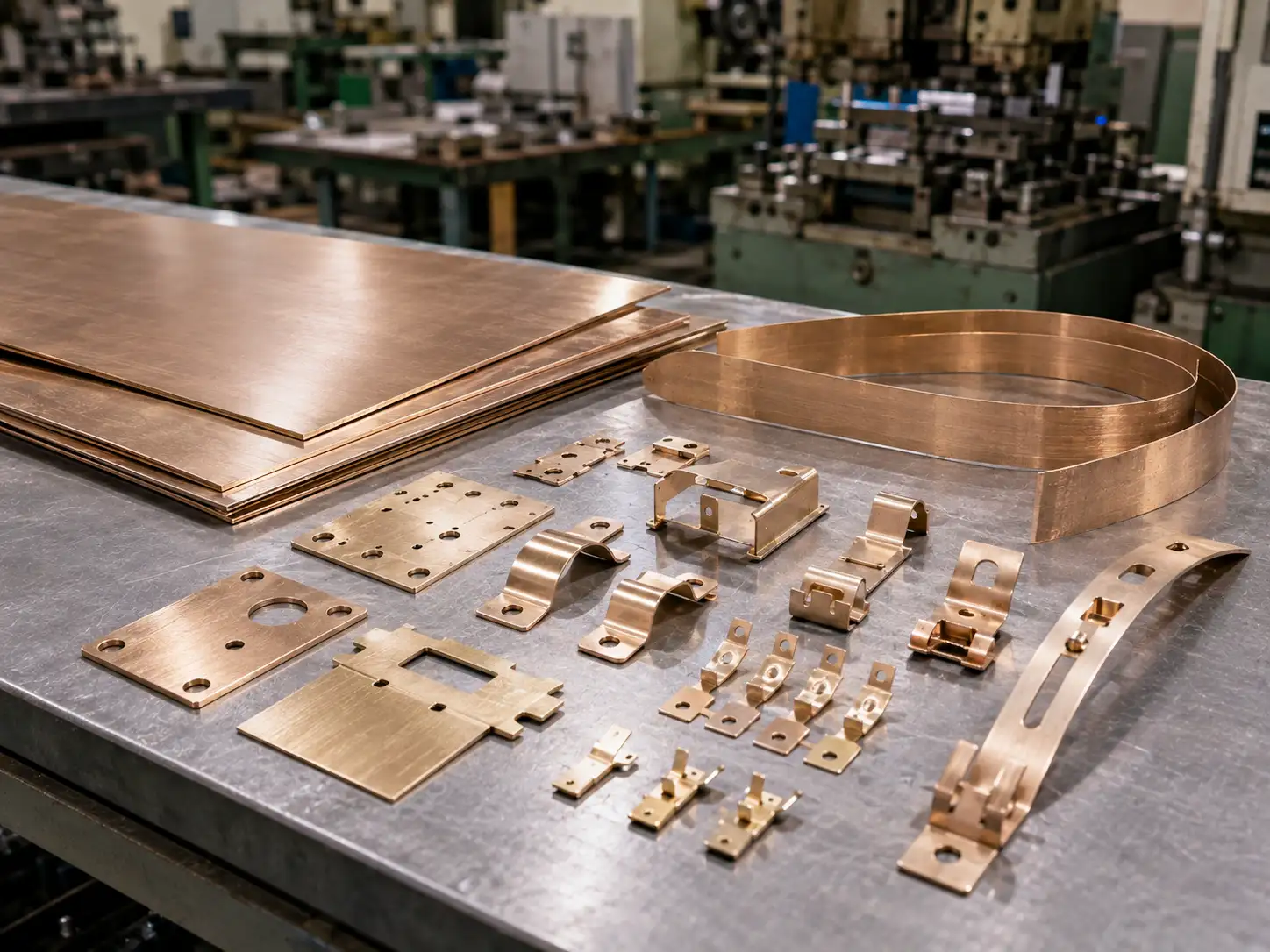 QSn6.5-0.1 Phosphor Bronze for Precision Metal Fabrication QSn6.5-0.1 phosphor bronze sheet and precision fabricated parts used in metal manufacturing