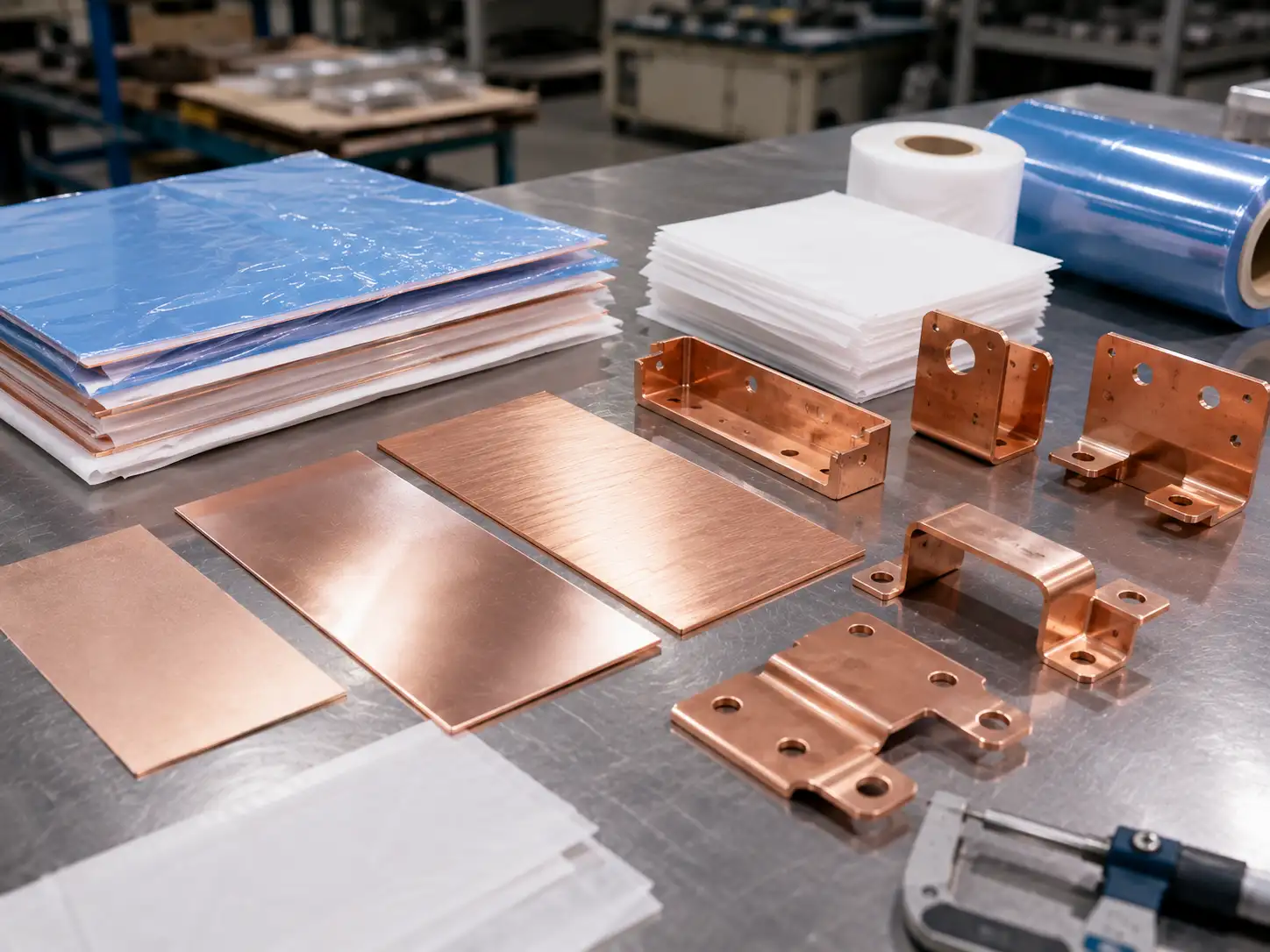 Surface Appearance and Protection for T2 and T3 Pure Copper T2 and T3 pure copper parts showing surface appearance control and protective packaging
