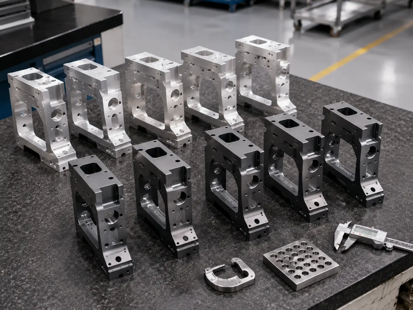 Surface Treatment Considerations for AA 7075-T6 Parts AA 7075-T6 aluminum parts before and after anodizing with dimensional and appearance inspection
