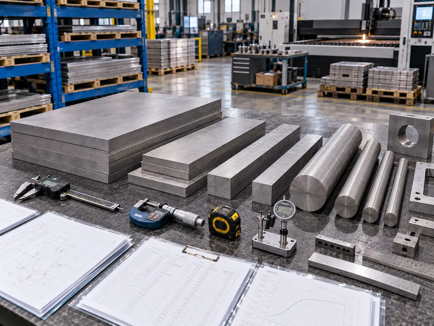 Ti80 Titanium Alloy Performance Verification and Incoming Inspection Incoming inspection and performance verification of Ti80 titanium alloy with measuring tools and material certification documents