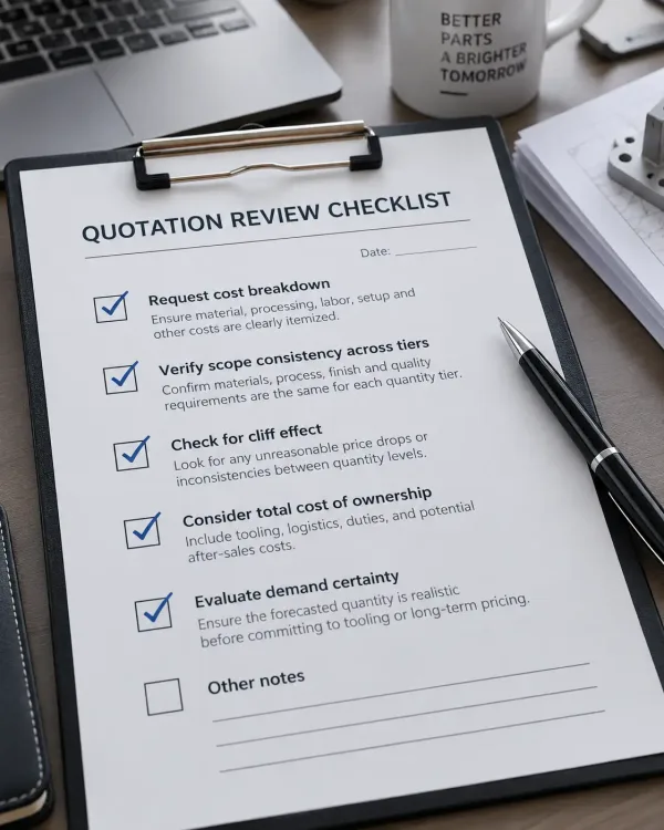 Checkliste für Einkäufer bei der Bewertung von Staffelpreisangeboten