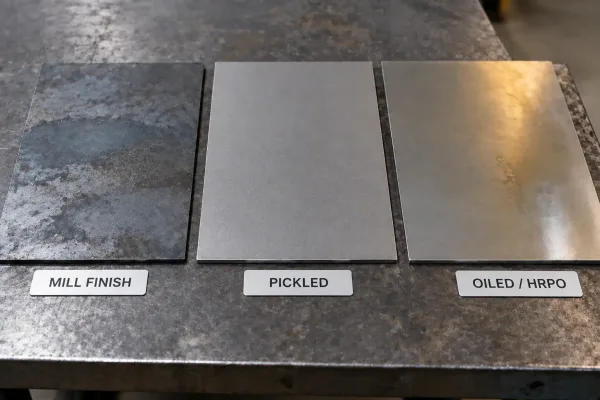 Carbon steel sheets in mill finish, pickled, and pickled-and-oiled supply conditions