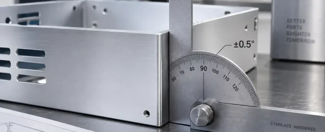 Precision sheet metal part with ±0.5° coining bend accuracy