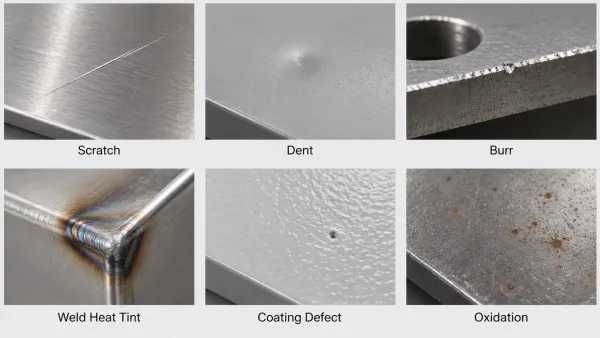 Common visual defects found during sheet metal inspection