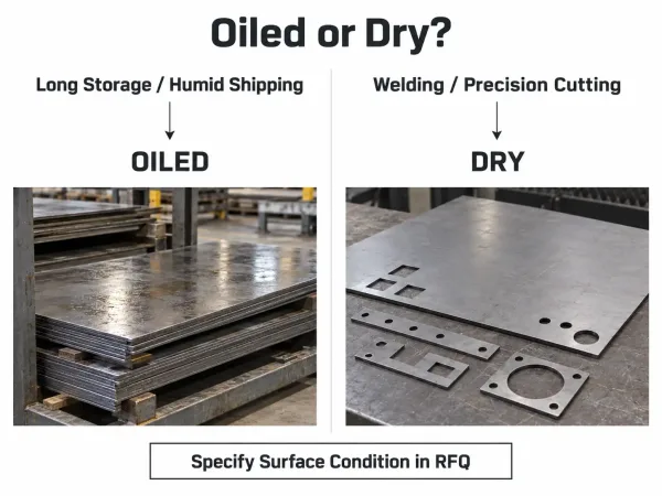 Oiled or dry sheet metal selection guide for laser cutting RFQs