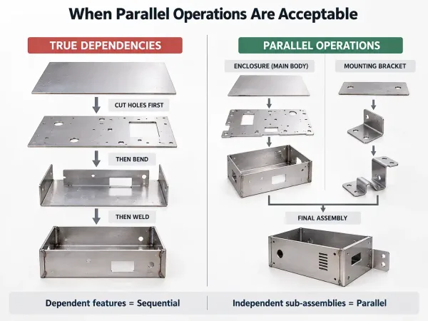 Sequential dependencies versus parallel operations in sheet metal manufacturing