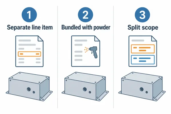 Three ways iron phosphate pretreatment appears on a fabrication quote