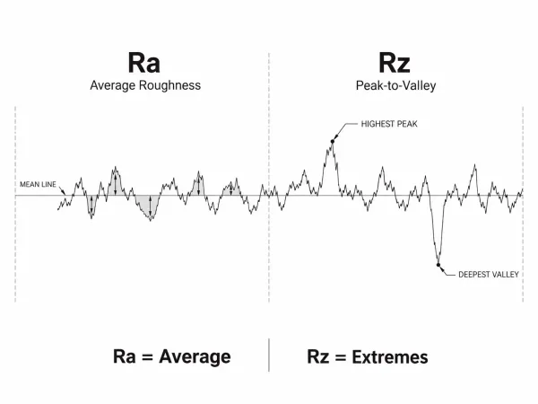 Ra- vs. Rz-Oberflächenrauheitsmessung auf elektropoliertem Blech