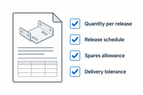 RFQ checklist showing what quantity information to specify