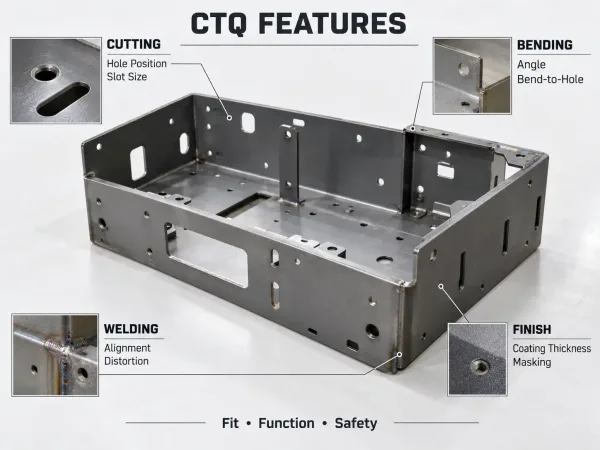 Critical-to-quality features for sheet metal first article inspection