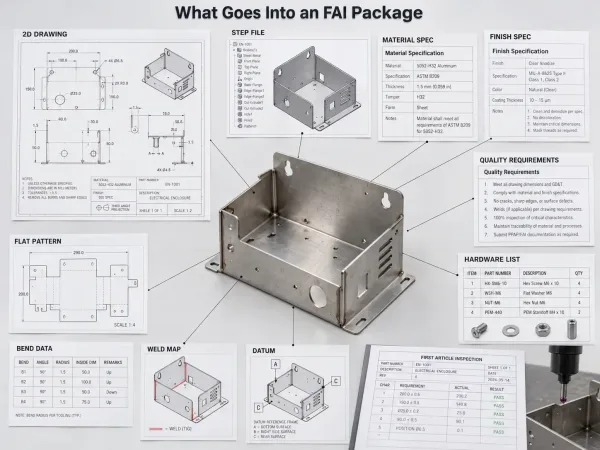 Required documents in a sheet metal FAI drawing package