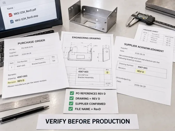 Supplier drawing revision verification checklist for custom sheet metal orders