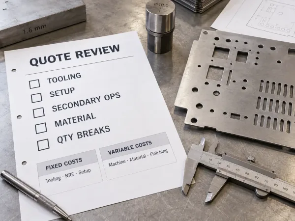 CNC turret punching quote review checklist for OEM buyers