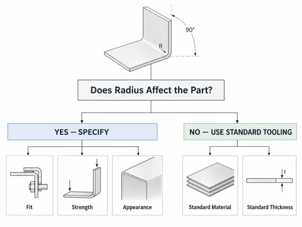 When to specify minimum bend radius on a sheet metal drawing