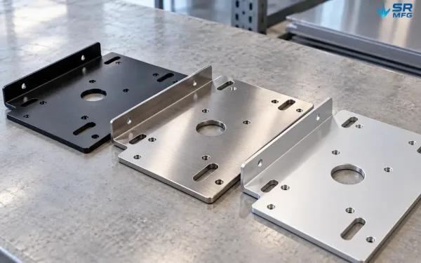 Carbon steel, stainless steel, and aluminum mounting plates with protective surface finishes