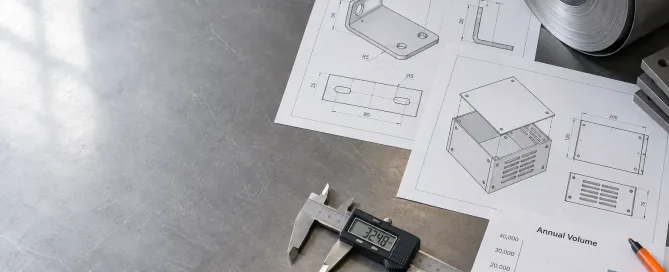 Annual volume planning for custom sheet metal manufacturing