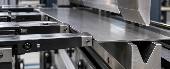 Press brake backgauge fingers positioning a sheet metal blank for a repeatable bend