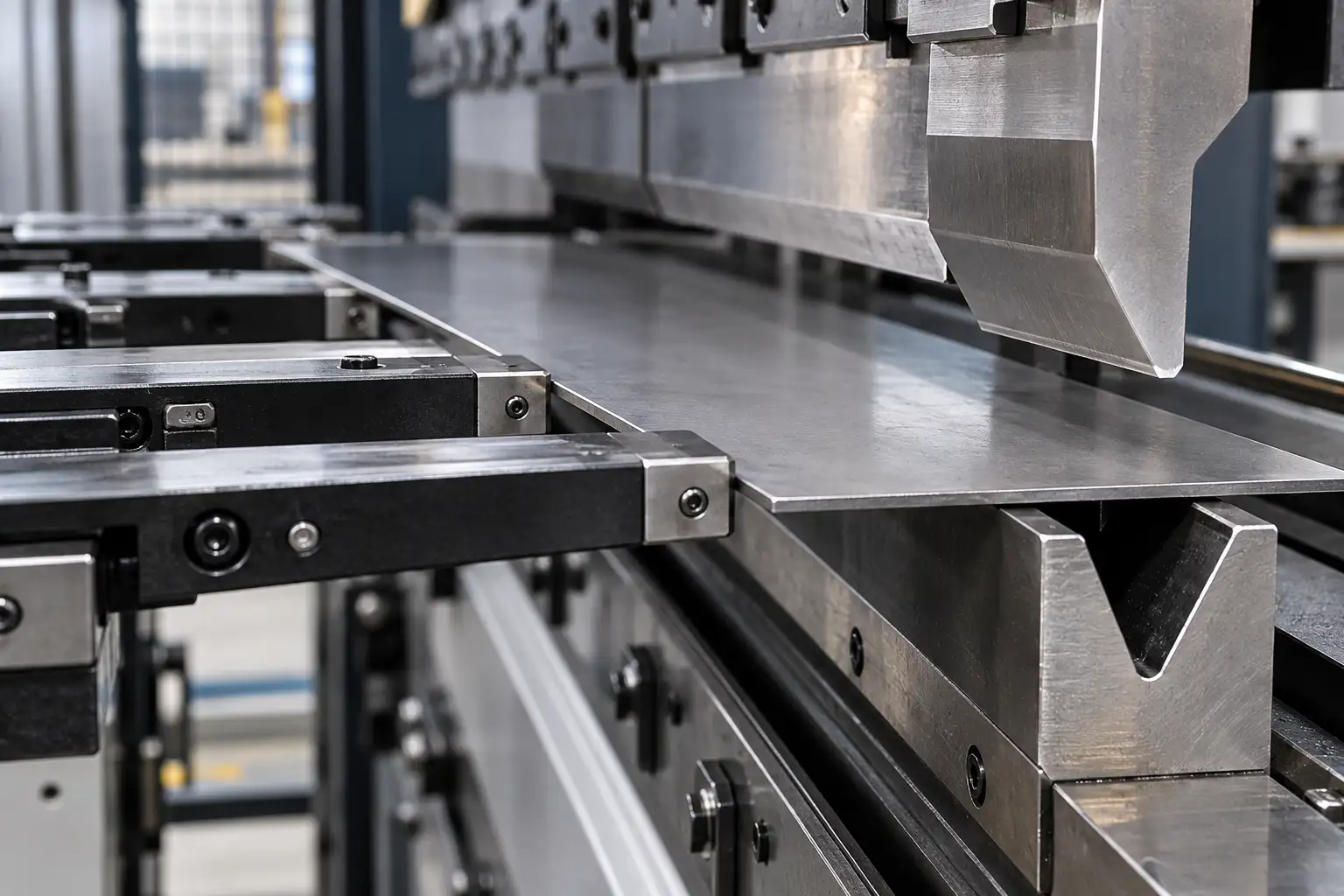 Press brake backgauge fingers positioning a sheet metal blank for a repeatable bend