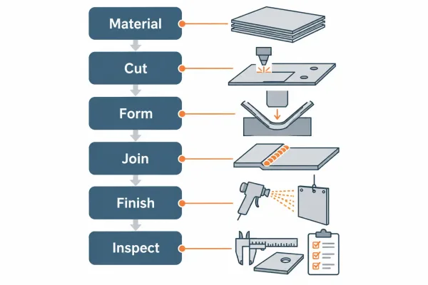 Diagram of sheet metal quote cost buckets linked to drawing features